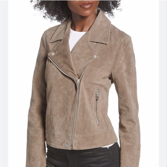 BLANKNYC Suede Moto Jacket Sand Stoner Brown Leather Zip Size Medium M NWT - Picture 9 of 9